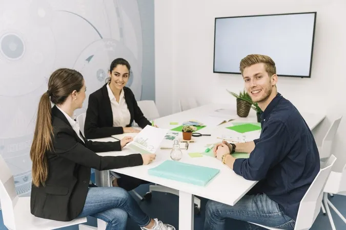 Group Smiling Young Businesspeople Workplace X - Certified Environmental, Social, and Governance Consultant study guide