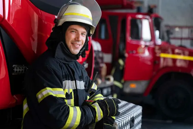 Male Firefighter Station Suit He 3 - Fire Safety study guide