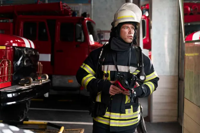 Male Firefighter Station With Su - Fire Safety study guide
