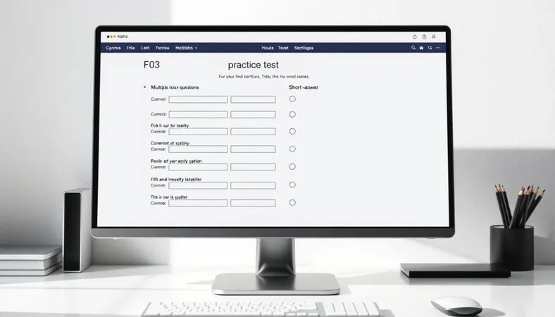 A High Contrast Detailed Of An F03 Practice Test Format Displayed On A Sleek Modern X - Fire Guard F-03 Practice Test study guide