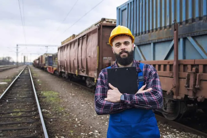 Portrait Railroader Foreman Holding Checklist Controlling Cargo Dispatch X - Federal Railroad Administration Certification study guide