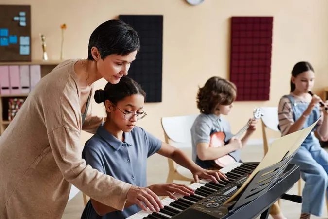Teacher Learning Children Play Musical Instruments X - Flocabulary Test study guide