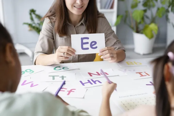 Young Woman Doing Speech Therapy With Children Her Clinic X - Flocabulary Test study guide