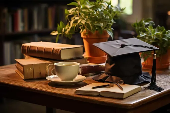 Graduation Cap Beside Laptop Coffee Achievement Graduation Cap X - Georgia Bar Exam study guide