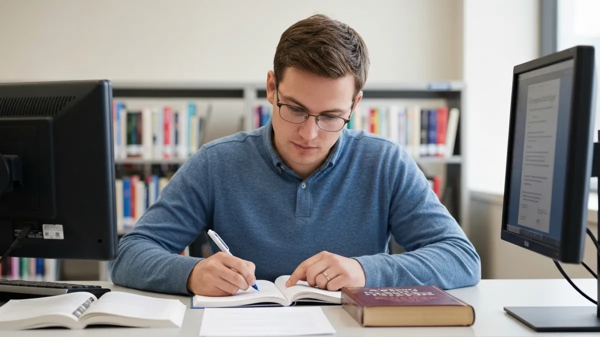 Four GED test subject areas displayed on a computer screen at an authorized GED testing center