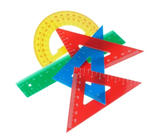 Set Geometric Tools Rulers Triangle Protractor White Wall X - Geometry study guide