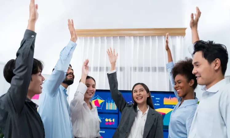 Diverse Business Team Celebrate Successful Meeting With Expression Concord X - International Coaching Federation Certified study guide