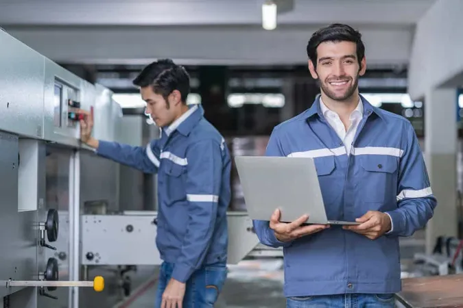 Supervisor Manager Male Engineer Worker Wears Uniform Working Hand Use Laptop Checking Store Warehouse Shipping Industrial Team With Safety Uniform Checking Quantity Product Shelf X - ISA Certified Automation Professional study guide