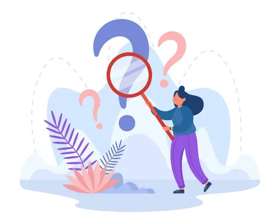 Curious Analyst Investigating Question Mark With Magnifier X - LSAT study guide