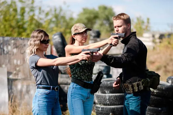 Shooting Instructor Teaching Women How Properly Handle Weapon Shooting Range X - National Rifle Association Certified Instructor study guide