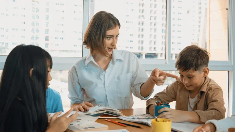 Happy Student Smart Teacher Drawing Coloring By Using Marker Erudition X - Positive Behavioral Interventions and Supports Certification study guide