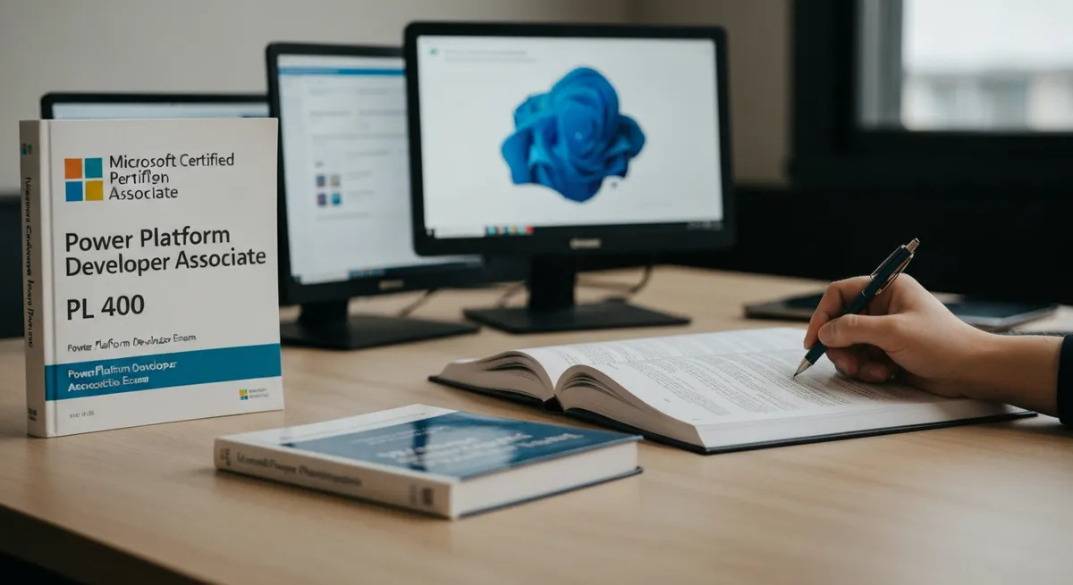 Serious Man Working With Documents His Office - Microsoft Certified Power Platform Developer Associate study guide