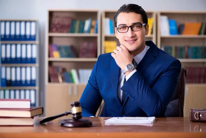 Handsome Judge With Gavel Sittin - Police Officer study guide