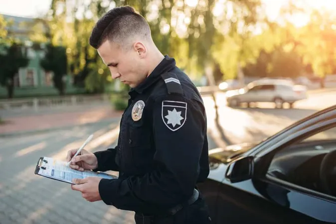 Male Police Officers Writes Fine - Police Officer study guide