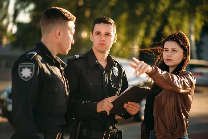 Policeman Write Testimony Female 1 - Police Officer study guide