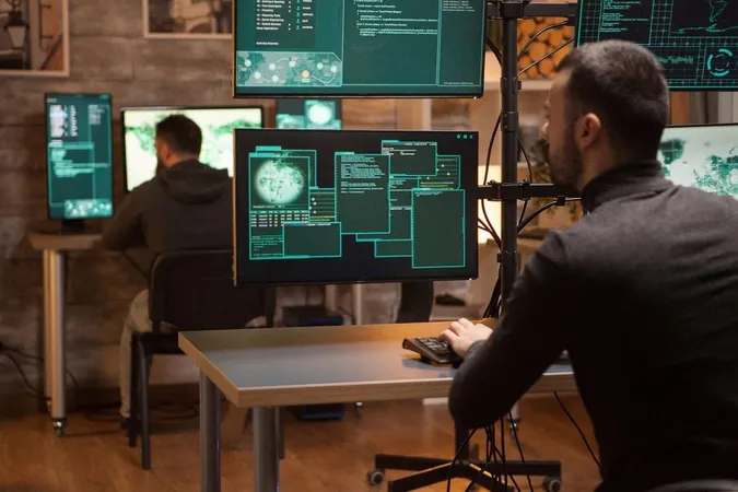 Back View Dangerous Team Hackers Working New Malware X - Questar Practice Test study guide