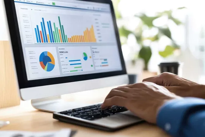 Person39s Hands Are Typing Keyboard Looking Computer Monitor Displaying Graphs Charts X - Salesforce Loyalty Management Certification study guide