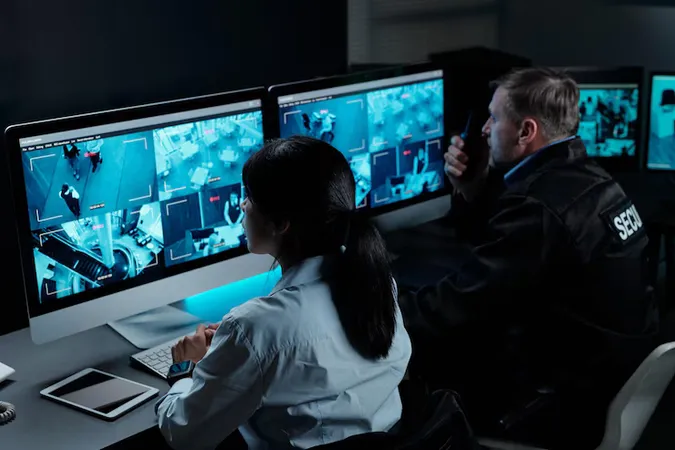 Officers Front Computer Monitors - Security Operations and Administration study guide