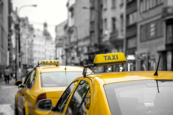 Yellow Taxi Cars Street Down Town X - Taxi and Limousine Commission study guide