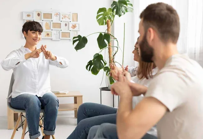 Group Deaf People Communicating - TOEFL study guide