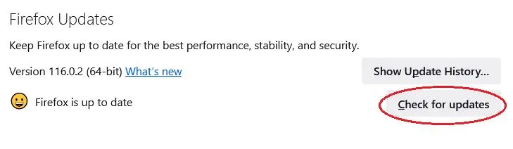 Firefox Update Button - Update Browser study guide