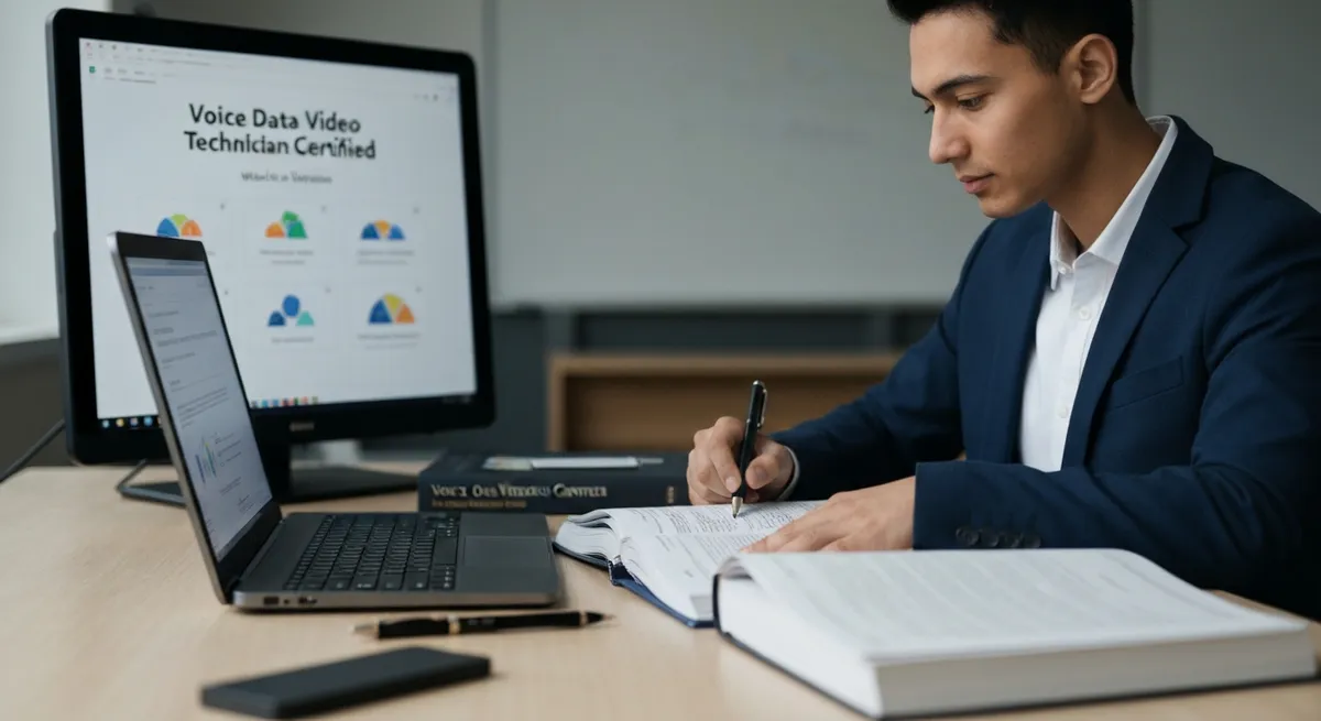 Woman Working With Professional Radio Equipment 1 - Voice Data Video Technician Certified study guide