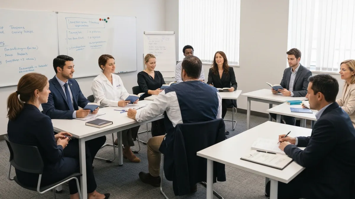 Person listening and taking notes to practice Versant story retelling section