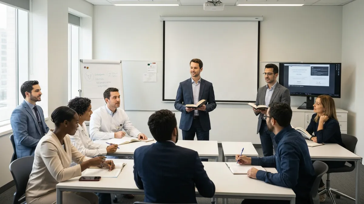 Professional taking the Versant English test on computer