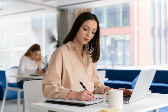 Young Business Woman Working Her - WorkKeys study guide