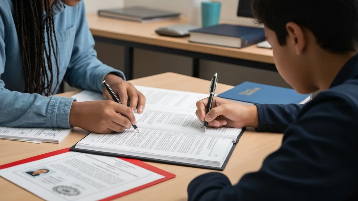 Paraeducator supporting a student with disabilities in an inclusive classroom setting