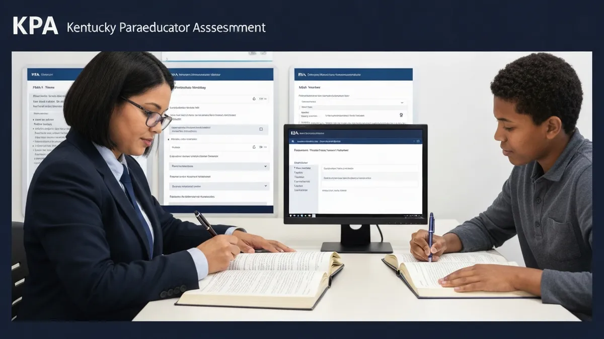 KPA test scheduling interface showing Kentucky Pearson VUE testing center selection