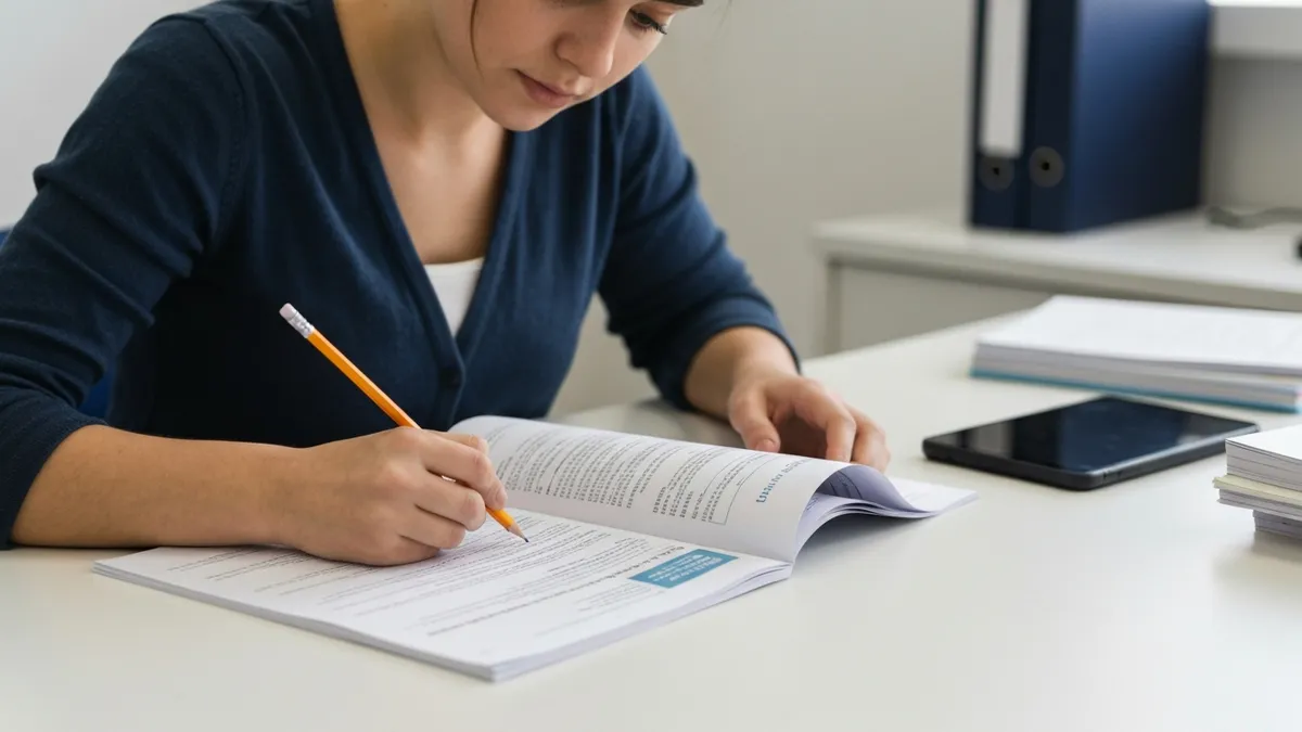 Close-up of an LNAT essay plan being written under timed conditions