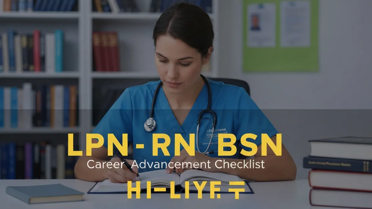 LPN RN Bsn Career Advancement Checklist - LPN - Certified Practical Nurse certification study resource