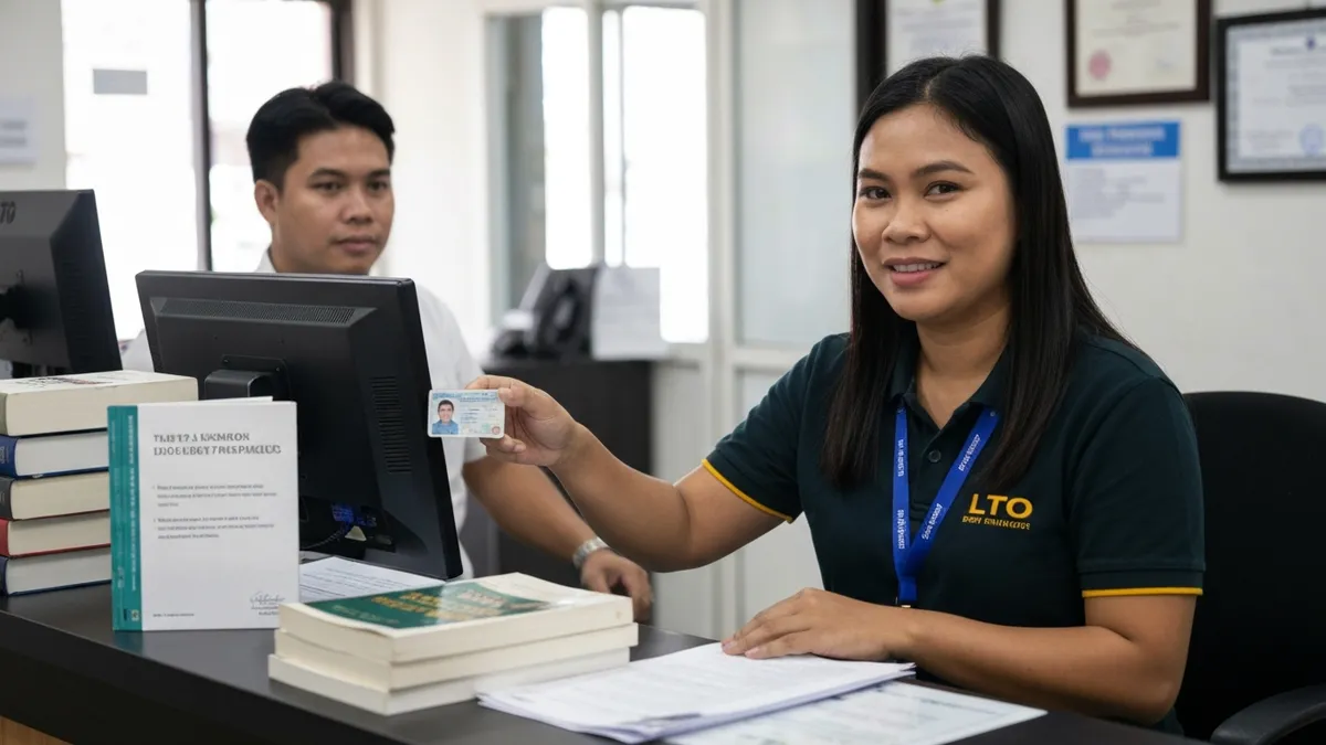 LTO exam reviewer topics showing Philippine road signs traffic laws Republic Act 4136 and defensive driving rules for driver license written test