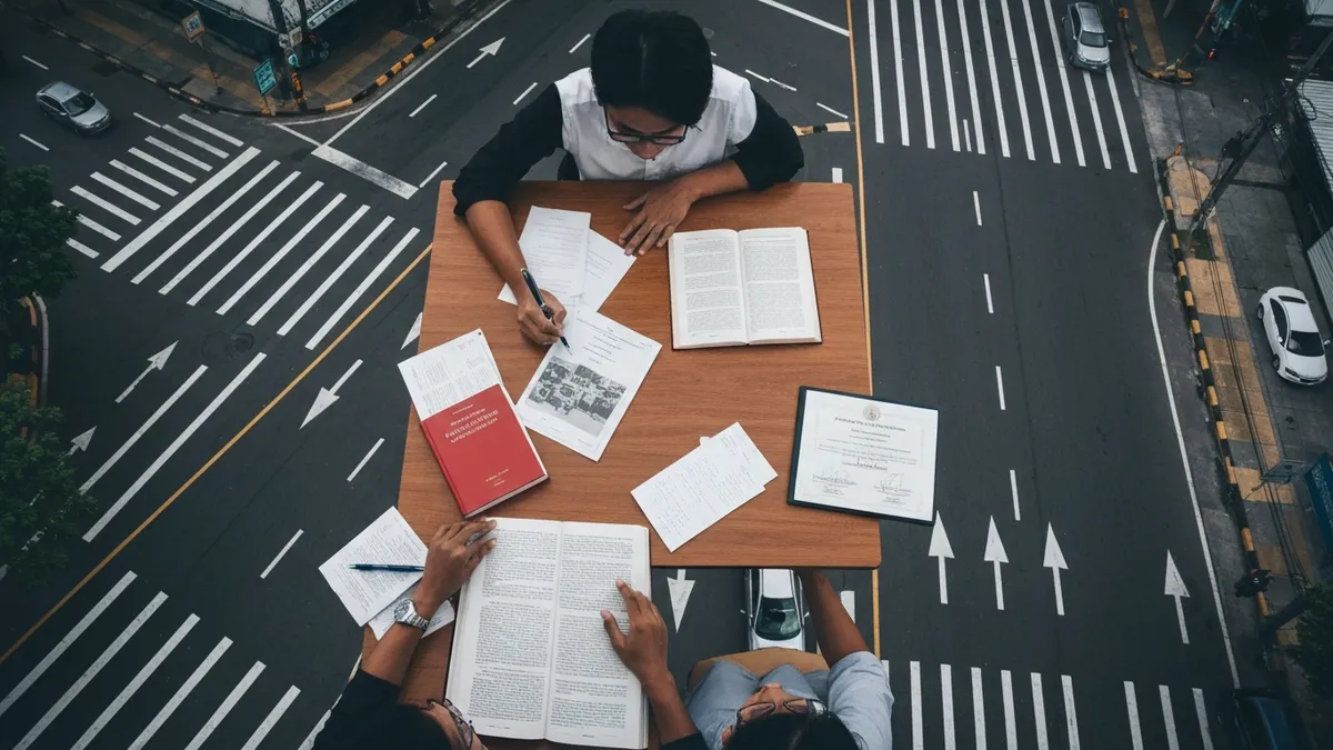 LTO licensing center in the Philippines with applicants queueing to apply for a Student Permit