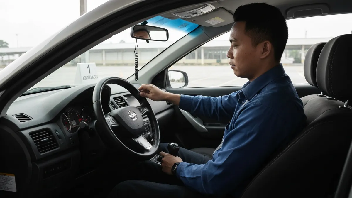 LTO traffic enforcer issuing a Traffic Violation Receipt (TVR) to a driver in the Philippines