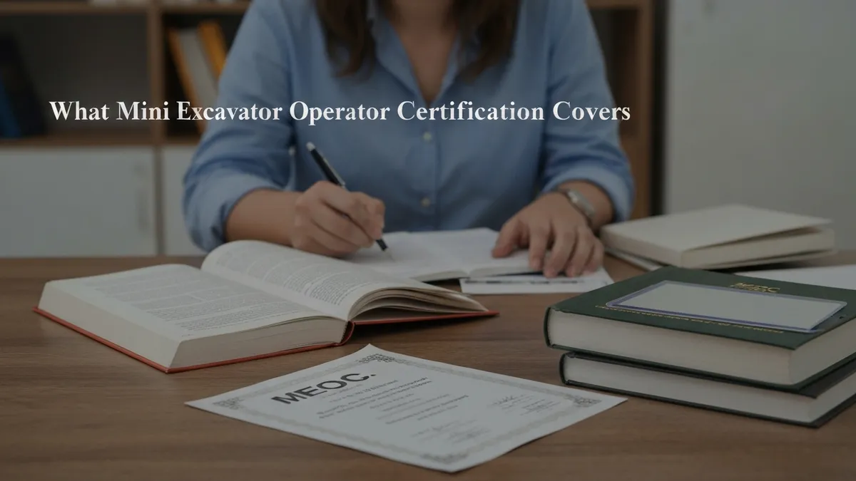 What Mini Excavator Operator Certification Covers - MEOC - Mini Excavator Operator Certification certification study resource