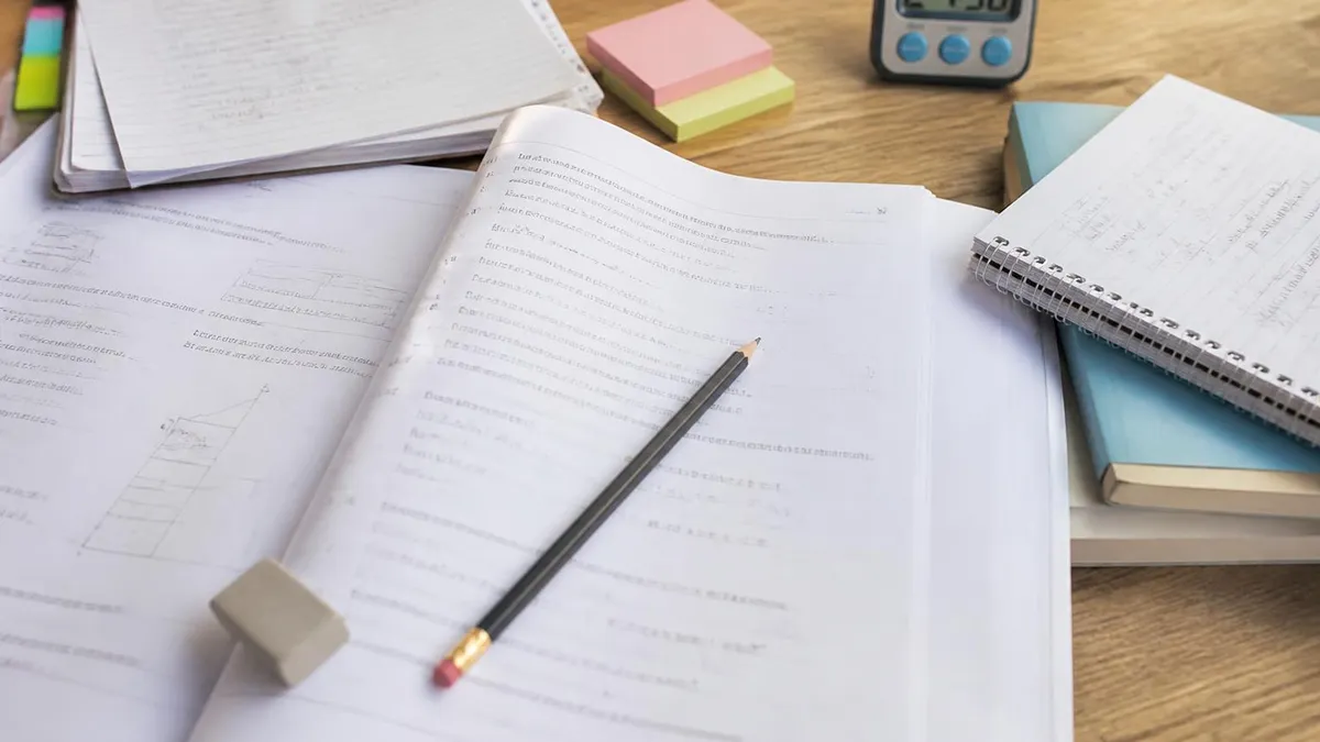 Student comparing university admission requirements at a desk