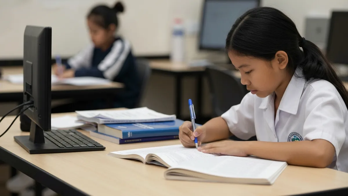 Filipino Grade 9 student studying for NCAE Abstract Reasoning with pattern practice worksheets