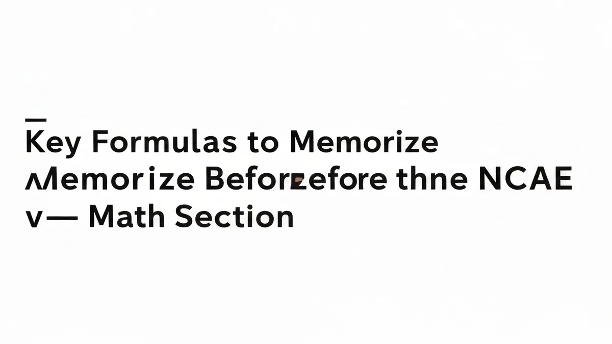 Key Formulas to Memorize Before the Ncae Math Sect guide for NCAE - National Career Assessment Examination exam preparation