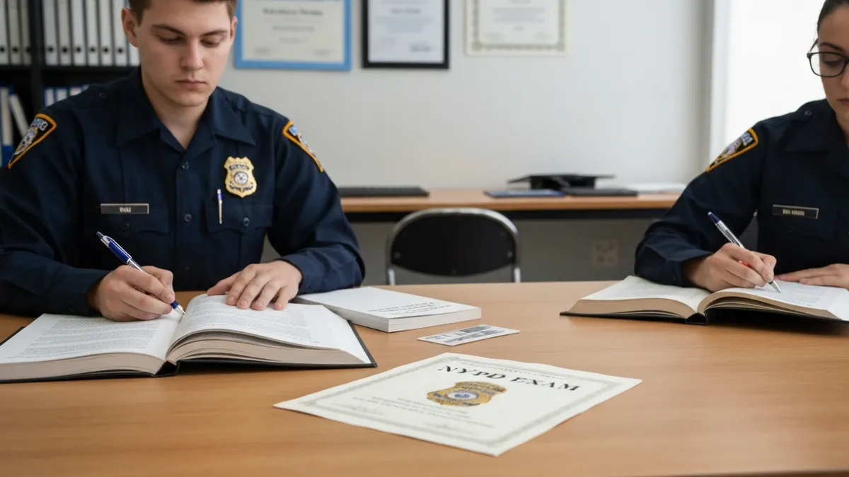 NYPD police officer candidate graduating police academy after passing written exam physical agility medical and psychological requirements