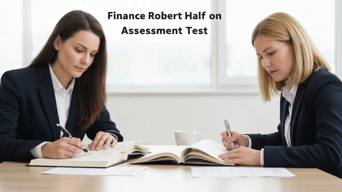Finance professional scoring well on Robert Half assessment test for accounting or administrative placement with staffing agency client company