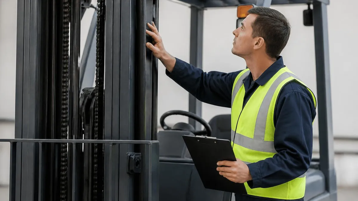 Pre-start Inspection Checklist for the Mast O - Forklift Licence Australia - TLILIC0003 certification study resource