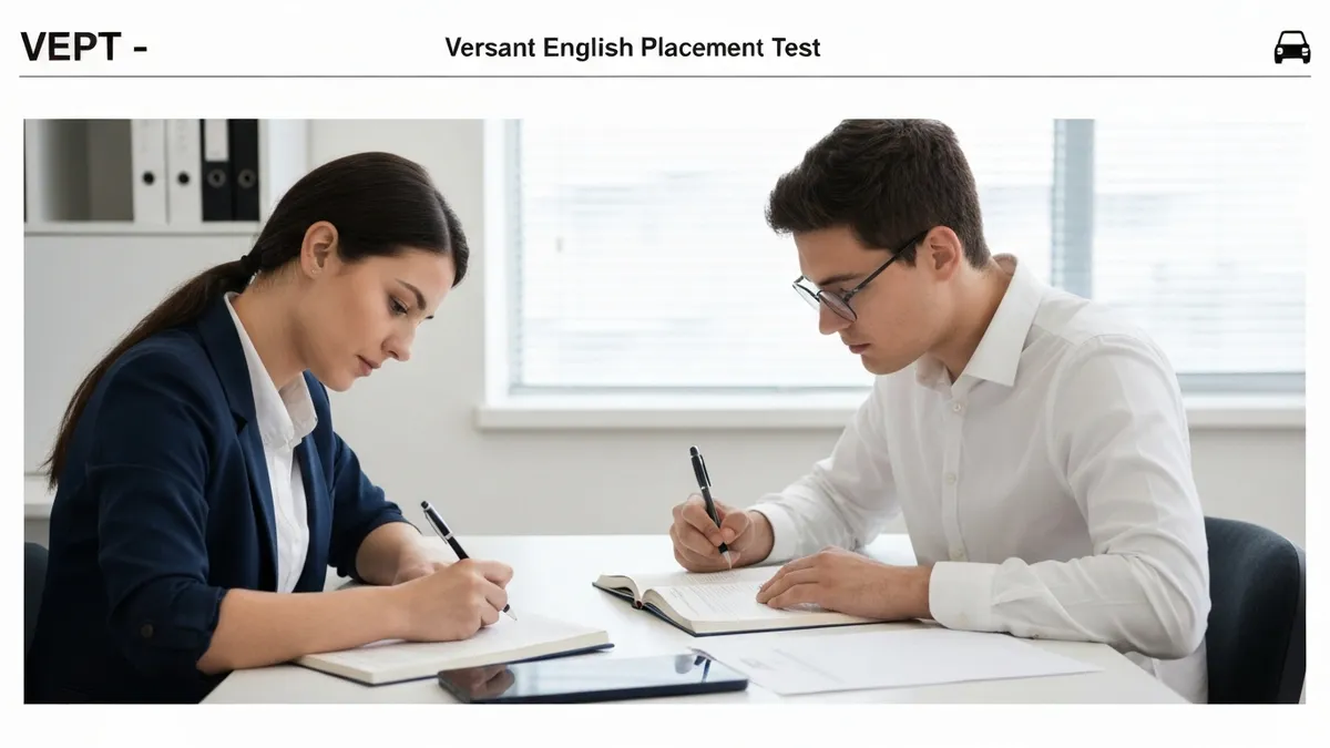 VEPT test sections overview — reading, listening, speaking and vocabulary