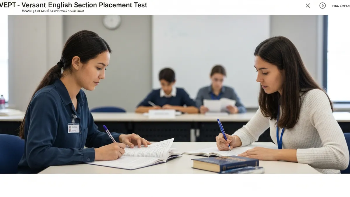 VEPT reading aloud section score breakdown chart
