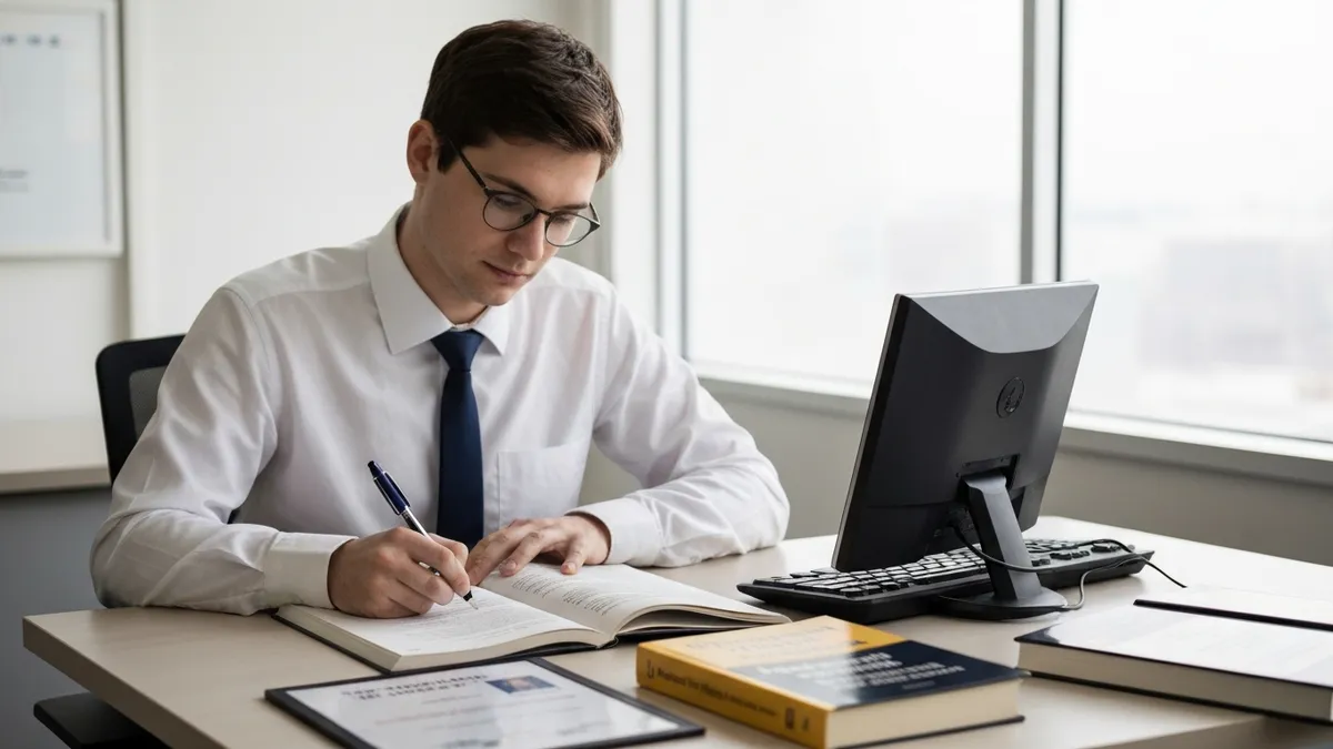Applicant studying VEPT materials to meet airline score requirements