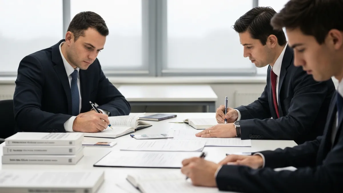 Candidate working through Watson Glaser Deduction questions using structured logical reasoning steps