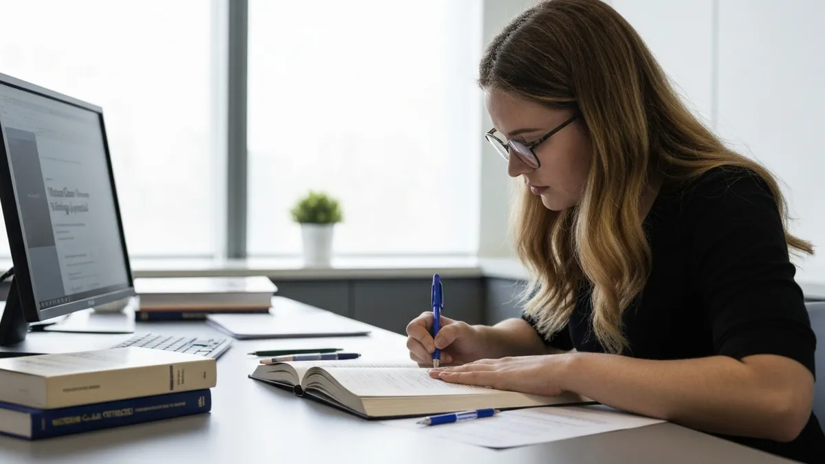 Candidate practising Watson Glaser critical thinking test questions for Magic Circle law firm training contract preparation