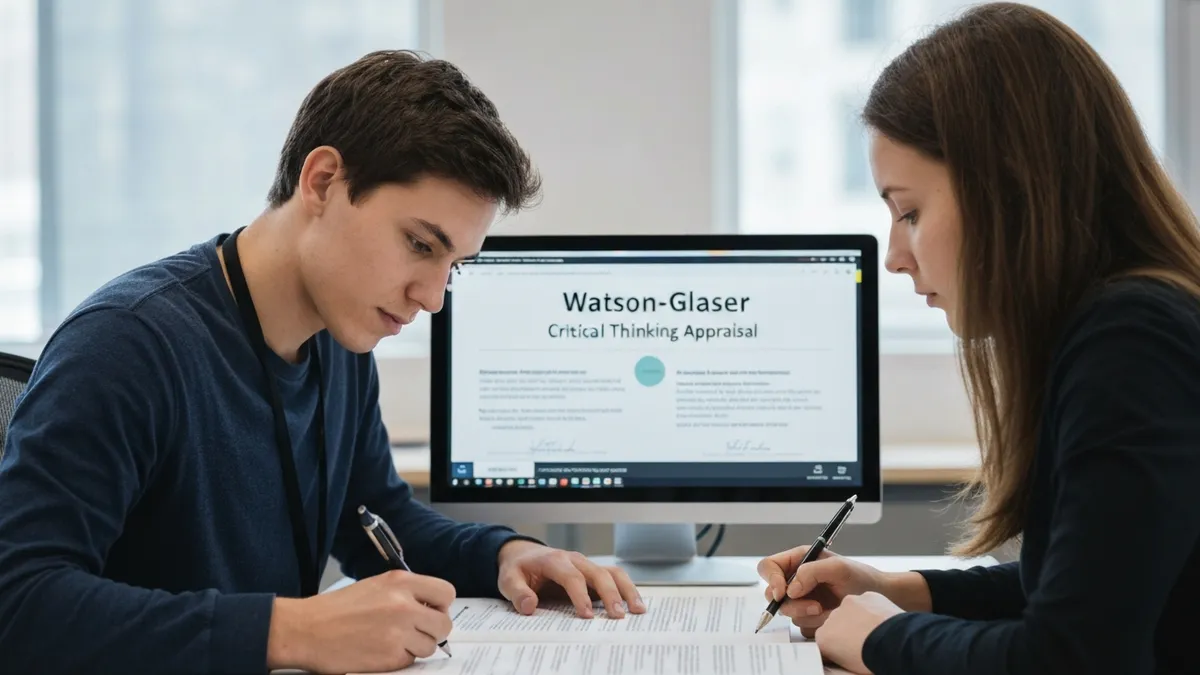 Student reviewing Watson Glaser practice test results and planning next steps