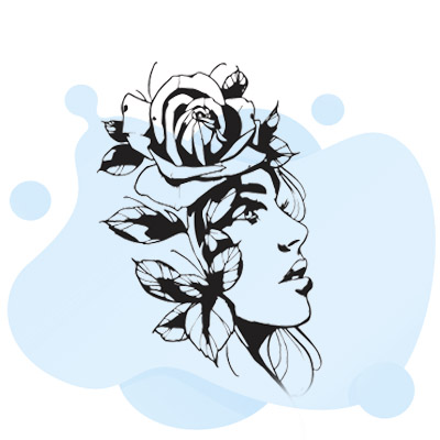 Black And White Flower Tattoo Design